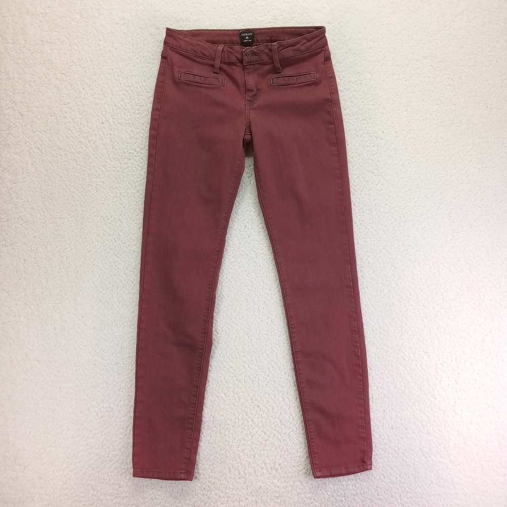 Just Black Denim Burgundy Skinny Jeans Made in USA Maroon SF62-30 Size 26